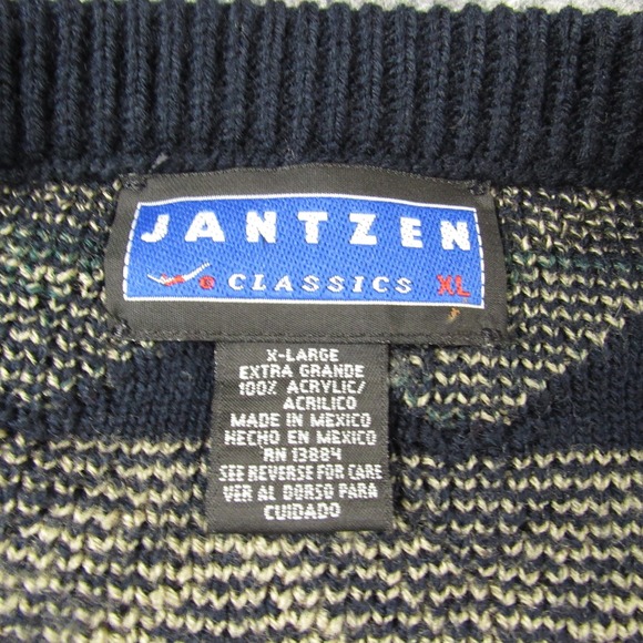 VTG Jantzen Sweater Vest XL Blue Button Up 3D Knit‎ Grandpa Dad Academia Preppy - Picture 3 of 10
